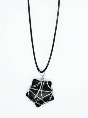 Necklace Star Obsidian Pentagram