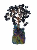 Tree Chip Black Obsidian On Rainbow Aura