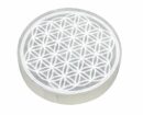 Selenite Disc With Flower of Life 10cm