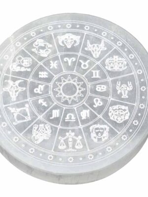 Selenite Disc Zodiac 10cm