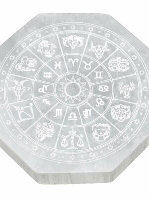 Selenite Octagon Zodiac 10cm