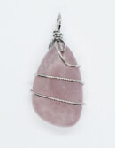 Pendant Drop Rose Quartz Wired