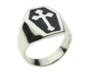 Ring Silver Cross Black 2cm