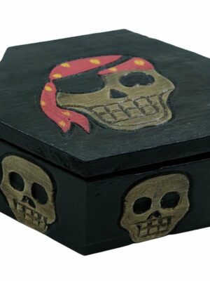 Wooden Pirate Box Hexagon H7.5cmxW20cmxD18cm