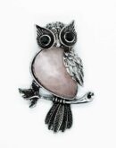 Pendant Owl Rose Quartz