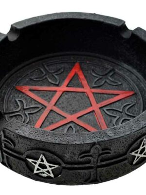 Ashtray Pentagram Black Silver And Red