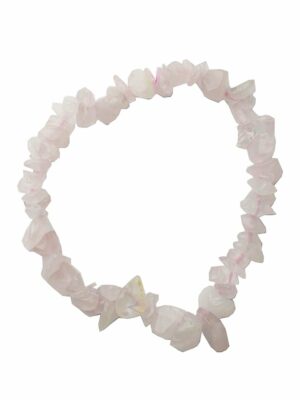 Bracelet Stone Chip Rose Quartz 7 Inch