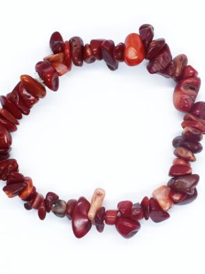 Bracelet Chip Red Coral 7 Inch