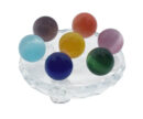 Chakra Cat Eye Balls On Glass Stand