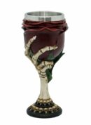 Goblet Skeleton Hand W/Rose