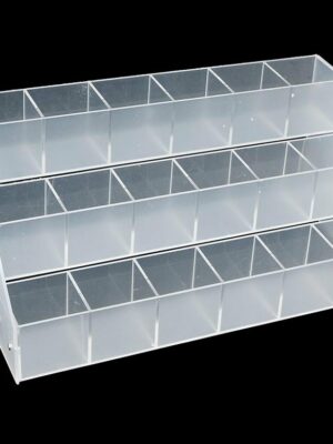 Tumble Stones Display. Acrylic, 3 Rows 18 Compartments