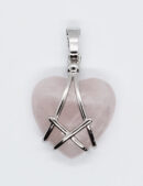 Pendant Heart Clipped Rose Quartz