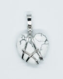 Pendant Heart Clipped White Howlite