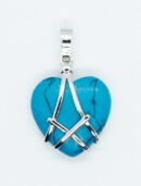 Pendant Heart Clipped Blue Howlite