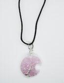Necklace Moon Rose Quartz Glass