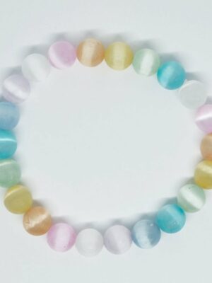 Bracelet 8mm Bead Rainbow Selenite
