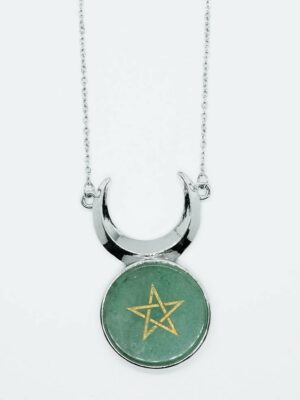 Necklace Round Pentagram Aventurine