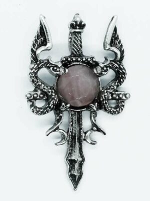 Pendant Dragons Sword Rose Qz
