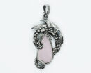 Pendant Dragon On Drop Rose Qz