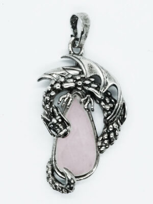 Pendant Dragon On Drop Rose Qz