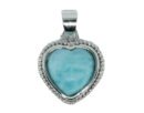 Pendant Heart Caged Larimar