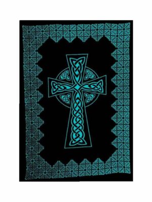 Bedspread Double Cross Turquoise