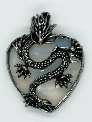 Pendant Dragon Opalite Heart