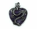 Pendant Dragon Amethyst Heart