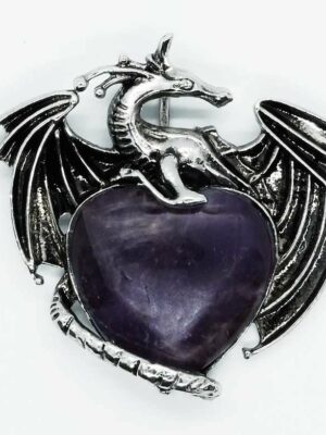 Pendant Dragon Amethyst Heart