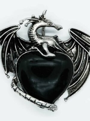 Pendant Dragon Obsidian Heart