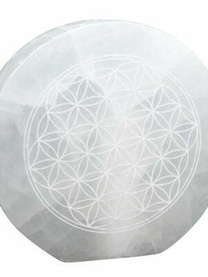 Selenite Lamp Round FOL