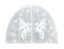 Selenite Bookends Dragon