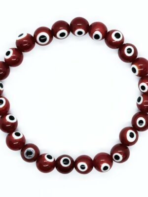Bracelet Beaded Evil Eye Red