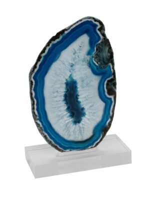 Agate Slice On Base Blue 8cm