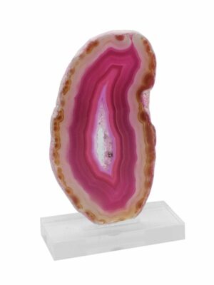 Agate Slice On Base Pink 8cm