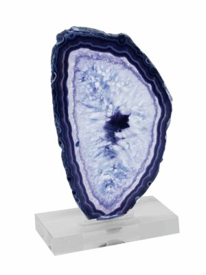 Agate Slice On Base Purple 8cm