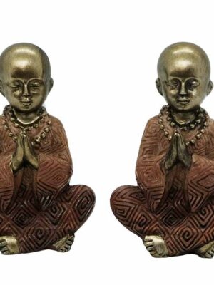 Monk Sitting Praying 8cm Set 2 (CLEARANCE)