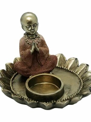 Monk T-Light Holder In Lotus (CLEARANCE)