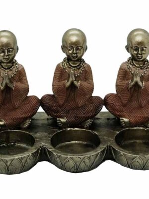 Monks T-Light Holder Praying 3 (CLEARANCE)