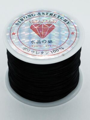 String Elastic Black On Roll