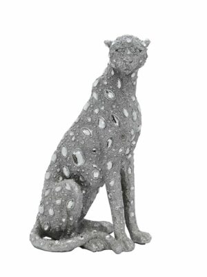 Cheetah Sitting Silver 14.5"
