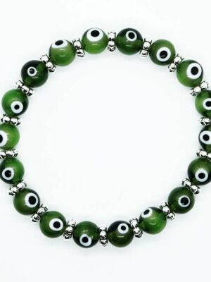 Bracelet Evil Eye Green Metal