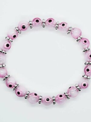 Bracelet Evil Eye Pink Metal