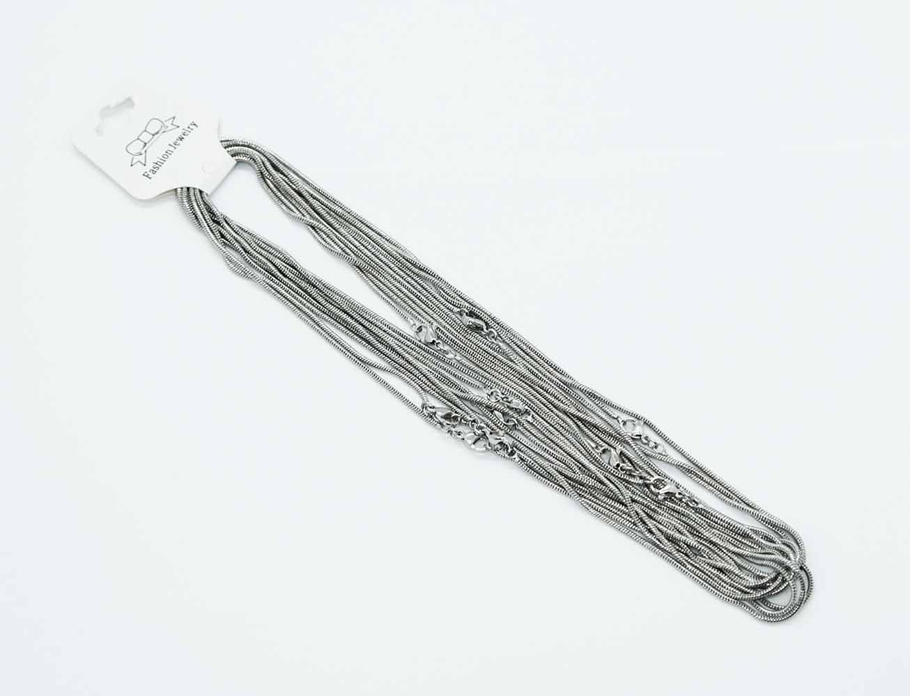 Chain Silver Plated Snake. 18" 10pcs