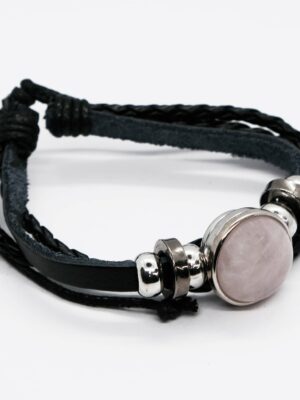 Bracelet Leather Rose Quartz