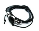 Bracelet Leather Obsidian