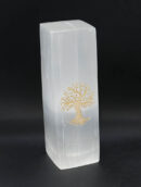Selenite Lamp Square TOL Gold 20cm