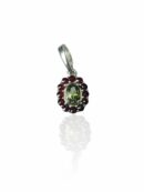 Pendant Cut Moldavite with Garnets