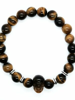 Bracelet Tiger Eye With Skull