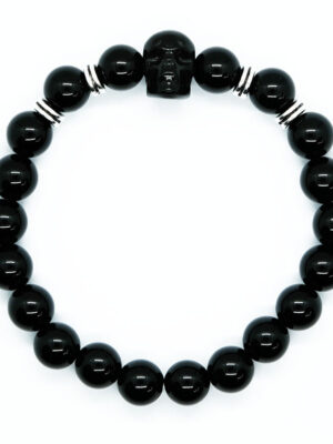 Bracelet Obsidian With Skull
